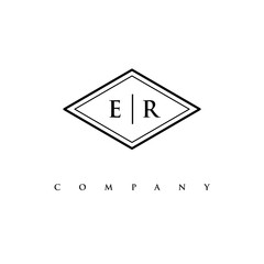 initial ER logo design vector
