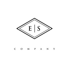 initial ES logo design vector