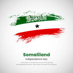 Brush painted grunge flag of Somaliland country. Independence day of Somaliland. Abstract creative painted grunge brush flag background.