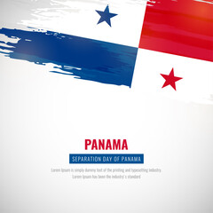 Happy separation day of Panama with brush style watercolor country flag background