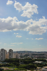 Cityscape with blue sky on a sunny day