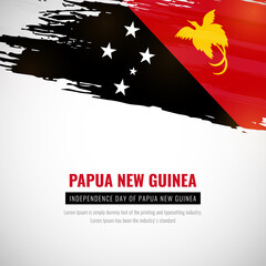 Obraz na płótnie Canvas Happy independence day of Papua New Guinea with brush style watercolor country flag background