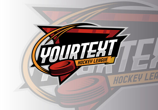Hockey league tournament logo sport design template