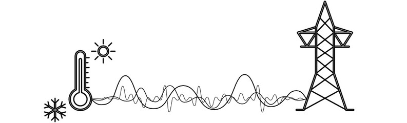 vector illustration of hot chill cool cold electricity grid network power vibes