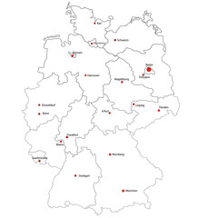 Deutschland Karte mit allen Bundesländern