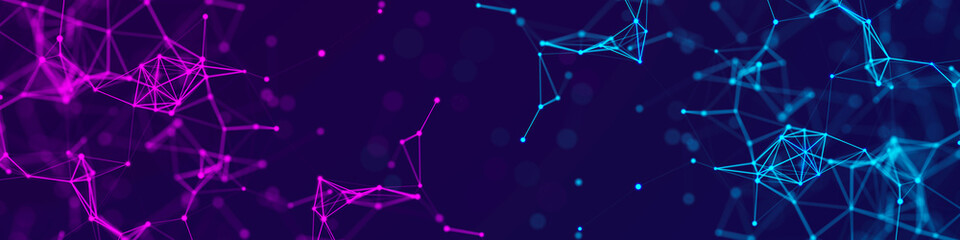 Polygonal background with dots and lines. Network connection structure. Science and technology. 3d