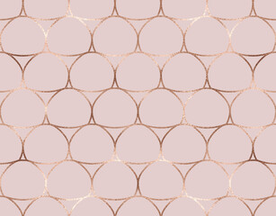 Geometric seamless pattern with rose gold stone grid.