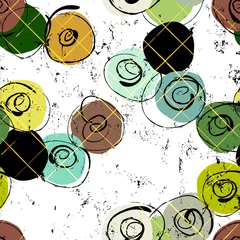 Gordijnen seamless abstract background pattern, with circles, swirls, stripes, paint strokes and splashes © Kirsten Hinte
