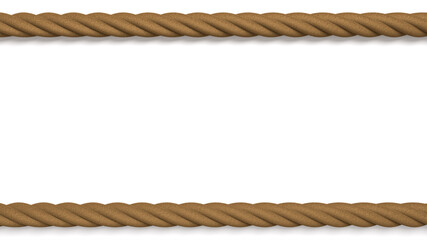 A background with two ropes above and below. For laying out text Or promotion. 3D Scene