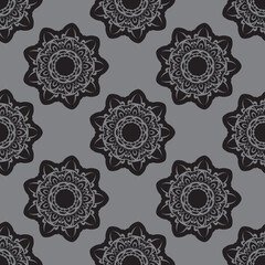 Seamless gray pattern with antique style ornament. Good for clothing and textiles. Vector