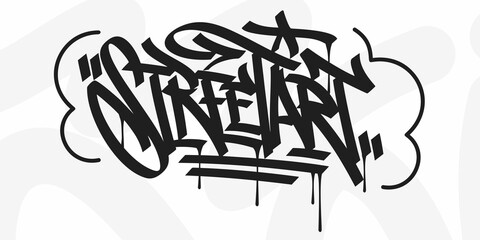 Abstract Hip Hop Hand Written Urban Graffiti Style Words Street Art Vector Illustration Art - obrazy, fototapety, plakaty
