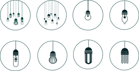 Highlight icons stickers light bulb light