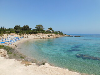 Island of Cyprus. The rocky coastline of Cyprus.