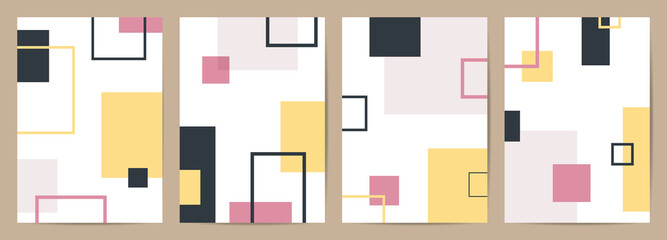 Minimal covers design. Trendy set, Modern Poster Art. Design for wall framed prints, canvas poster, artwork as postcard or brochure.Vector illustration.