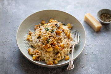 Risotto with roasted celeriac, hazelnuts and parmesan