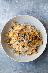 Risotto with roasted celeriac, hazelnuts and parmesan