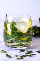 glass of water with lime