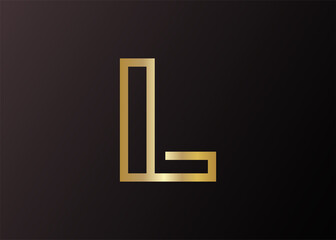 Elegant Luxurious Golden letter L Logo Design Template. Luxury Company Brand letter L Icon Line Art Vector