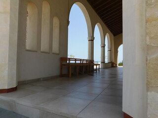 Fototapeta premium beautiful church on the beach on the island of Cyprus. Cyprus. April 2021