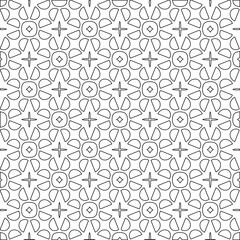 Geometric vector pattern with triangular elements. Seamless abstract ornament for wallpapers and backgrounds. Black and white colors. 