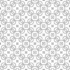 Geometric vector pattern with triangular elements. Seamless abstract ornament for wallpapers and backgrounds. Black and white colors. 