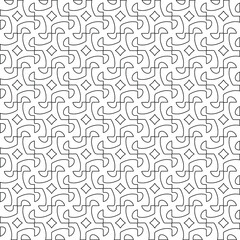 Fototapeta premium Geometric vector pattern with triangular elements. Seamless abstract ornament for wallpapers and backgrounds. Black and white colors. 