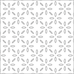 Geometric vector pattern with triangular elements. Seamless abstract ornament for wallpapers and backgrounds. Black and white colors. 