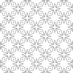 Geometric vector pattern with triangular elements. Seamless abstract ornament for wallpapers and backgrounds. Black and white colors. 