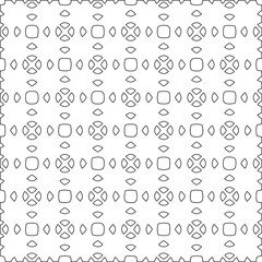 Geometric vector pattern with triangular elements. Seamless abstract ornament for wallpapers and backgrounds. Black and white colors. 