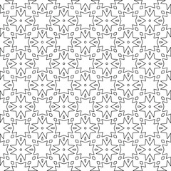 Geometric vector pattern with triangular elements. Seamless abstract ornament for wallpapers and backgrounds. Black and white colors. 
