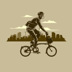 Ride Bike Flat Illustration