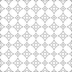 Fototapeta premium Geometric vector pattern with triangular elements. Seamless abstract ornament for wallpapers and backgrounds. Black and white colors. 