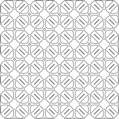 Geometric vector pattern with triangular elements. Seamless abstract ornament for wallpapers and backgrounds. Black and white colors. 