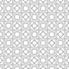 Geometric vector pattern with triangular elements. Seamless abstract ornament for wallpapers and backgrounds. Black and white colors. 