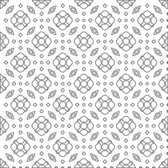 Geometric vector pattern with triangular elements. Seamless abstract ornament for wallpapers and backgrounds. Black and white colors. 