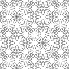 Geometric vector pattern with triangular elements. Seamless abstract ornament for wallpapers and backgrounds. Black and white colors. 