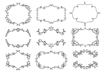 エレガントな手描きフレームのセット