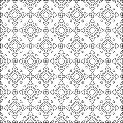 Geometric vector pattern with triangular elements. Seamless abstract ornament for wallpapers and backgrounds. Black and white colors. 