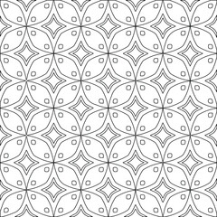 Geometric vector pattern with triangular elements. Seamless abstract ornament for wallpapers and backgrounds. Black and white colors. 