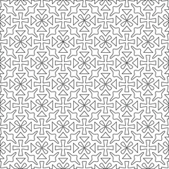 Geometric vector pattern with triangular elements. Seamless abstract ornament for wallpapers and backgrounds. Black and white colors. 