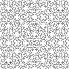 Geometric vector pattern with triangular elements. Seamless abstract ornament for wallpapers and backgrounds. Black and white colors. 