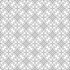 Geometric vector pattern with triangular elements. Seamless abstract ornament for wallpapers and backgrounds. Black and white colors. 