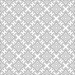 Geometric vector pattern with triangular elements. Seamless abstract ornament for wallpapers and backgrounds. Black and white colors. 