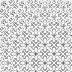 Geometric vector pattern with triangular elements. Seamless abstract ornament for wallpapers and backgrounds. Black and white colors. 