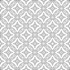 Geometric vector pattern with triangular elements. Seamless abstract ornament for wallpapers and backgrounds. Black and white colors. 