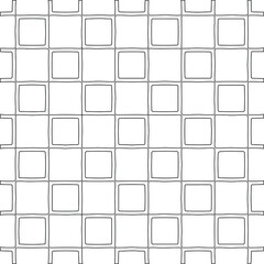 Geometric vector pattern with triangular elements. Seamless abstract ornament for wallpapers and backgrounds. Black and white colors. 