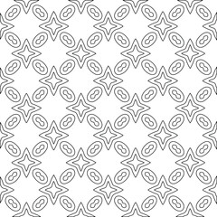 Geometric vector pattern with triangular elements. Seamless abstract ornament for wallpapers and backgrounds. Black and white colors. 
