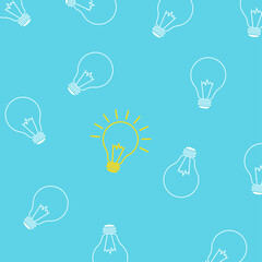 Naklejka premium creative light idea. Light bulb with rays shine. Energy and idea symbol. Inspiration concept modern design template workflow layout, diagram, step up options.