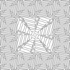 Geometric vector pattern with triangular elements. Seamless abstract ornament for wallpapers and backgrounds. Black and white colors. 