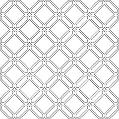 Geometric vector pattern with triangular elements. Seamless abstract ornament for wallpapers and backgrounds. Black and white colors. 